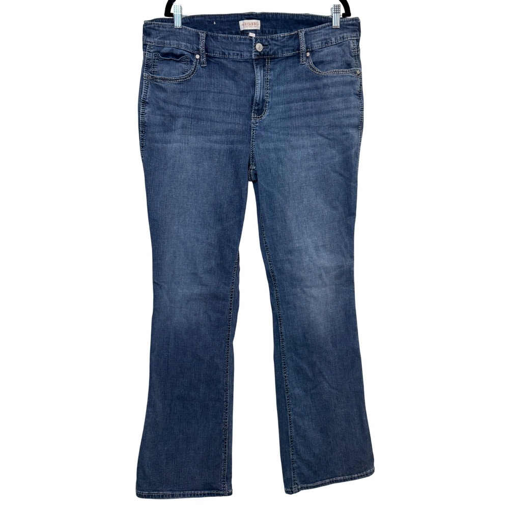 Shyanne Womens Jeans 34 Blue Bootcut Stretch Western Cowgirl Denim Country